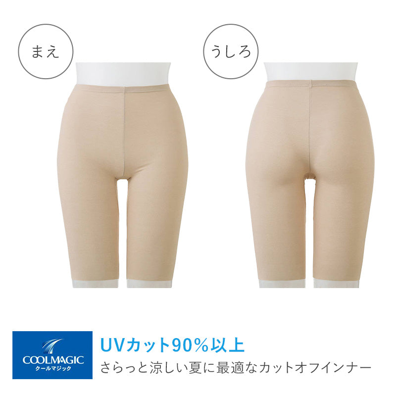 レディース ショーツ 5分丈 レギュラーショーツ M L LL カットオフ 響きにくい 吸汗速乾 抗菌防臭 夏用ショーツ 透けにくい 下着 女性用 インナー ひびかない ゴムなし 締め付けない さらさら パンツ 涼しい 一枚ばき グンゼ COOLMAGIC