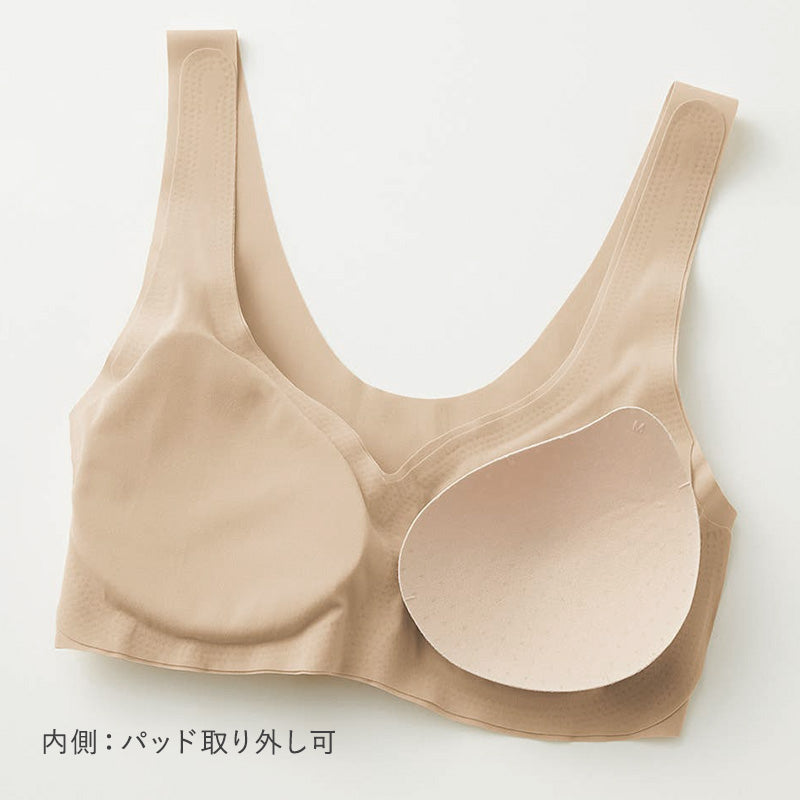 グンゼ ノンワイヤーブラ シームレスブラ 無縫製ブラ レディースブラ M L LL キレイラボ ハーフトップ 軽いブラ ブラジャー カットオフブラ 軽メイク ブラトップ ブラ シームレス インナー 響きにくいブラ ストレスフリー ノンワイヤーインナー 楽ブラ