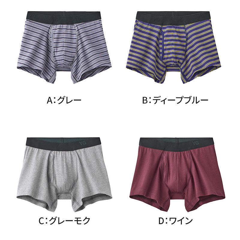 ボクサーパンツ メンズ 前開き ボクサーブリーフ 綿混 YG グンゼ M L LL インナー メンズ下着 男性下着 パンツ 抗菌防臭 消臭 ストレッチ ボーダー 下着 男性 インナーウェア メンズインナー デイリーインナー 快適 肌着 男性用 下着パンツ 男性パンツ 紳士下着