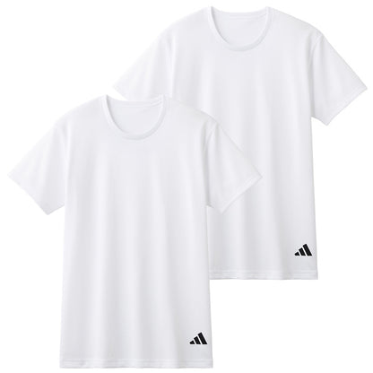 アディダス Tシャツ メンズ 半袖 インナー 吸汗速乾 メッシュ クルーネック 2枚組 adidas M L LL スポーツインナー ドライTシャツ メンズインナー 半袖シャツ 下着 男性用 スポーツ トレーニング ランニング ジム 通気性 快適 インナーシャツ 部屋