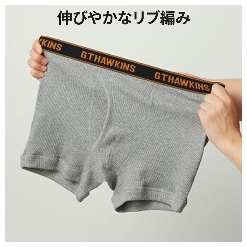 ボクサーパンツ メンズ 綿100 前あき 2枚組 M L LL ボクサーブリーフ 男性 下着 パンツ インナー コットン ボクサー 前開き メンズ下着 紳士肌着 綿 ボクサーショーツ 男性用下着 ブランド下着 G.T.HAWKINS GTホーキンス リブ編み 快適 デイリー アンダーウェア