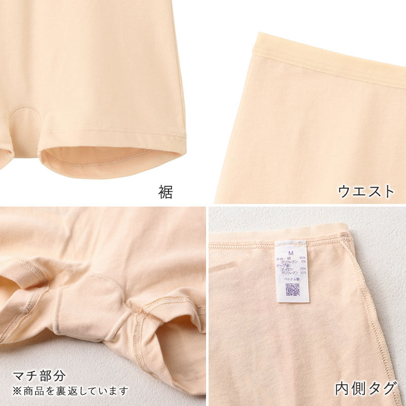 ショーツ レディース 一分丈 綿混 ストレッチ ボクサーショーツ 深ばき グンゼ いいここち M L LL パンツ 下着 女性 インナー 抗菌 防臭 ずれにくい 食い込みにくい やわらかゴム フィット 快適 デイリー 無地 シンプル