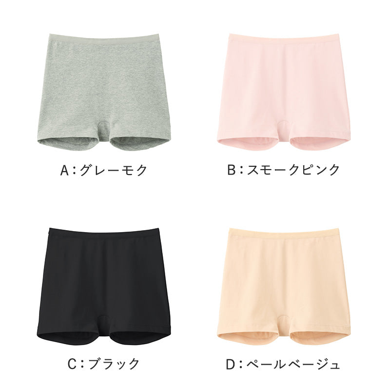 ショーツ レディース 一分丈 綿混 ストレッチ ボクサーショーツ 深ばき グンゼ いいここち M L LL パンツ 下着 女性 インナー 抗菌 防臭 ずれにくい 食い込みにくい やわらかゴム フィット 快適 デイリー 無地 シンプル