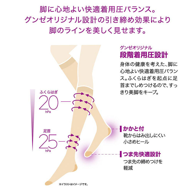着圧ストッキング ひざ下 ハイソックス レディース 強着圧 足首25hPa M L 段階着圧 着圧ソックス 美脚 引き締め むくみ対策 ふくらはぎサポート 脚やせ 美脚ストッキング 着圧ハイソックス ひざ下ストッキング オフィス 立ち仕事 デスクワーク 脚ケア フットケア