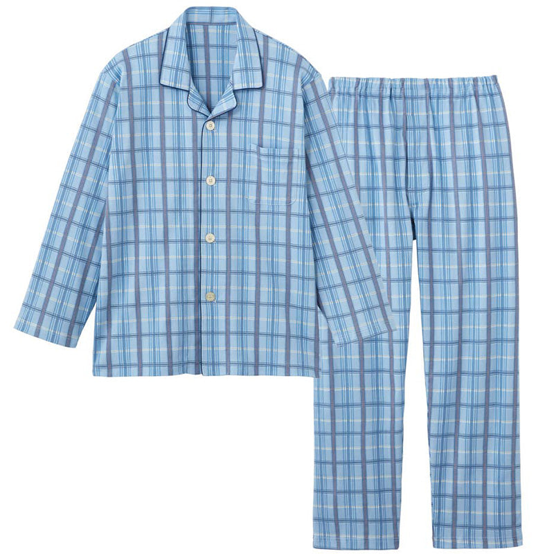 パジャマ メンズ 綿 長袖 上下セット シニア パジャマ 前開き 介護 パジャマ 男性 ルームウェア S M L LL ンズ 部屋着 紳士 寝巻き 入院 パジャマ メンズ シニア 介護服 高齢者 服 前開き ボタン 大きいボタン 着替えやすい ゆったり 介護衣料 男性用 室内着 (送料無料)