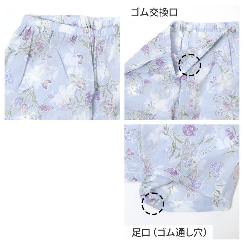 グンゼ レディース パジャマ 綿100% 長袖 背中メッシュ 夏 薄手 M L LL 涼しい 吸汗速乾 長パンツ 長ズボン 夏用 ルームウェア 上下セット 婦人 通気性 部屋着 寝間着 背中汗対策 ムレ軽減 (送料無料)