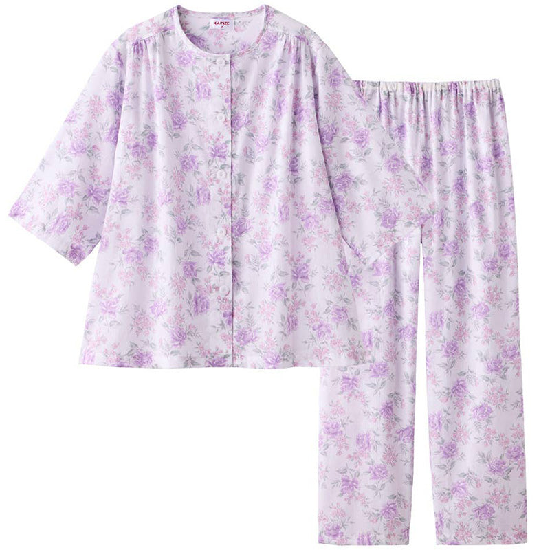 グンゼ 綿100% パジャマ レディース 春夏 夏用 7分袖 長パンツ 吸汗速乾 楊柳 S M L LL 3L 上下セット 婦人 ルームウェア 部屋着 寝巻き ナイトウェア 綿 コットン さらさら 涼しい 大きいサイズ 冷房対策 汗対策 肌ざわり (送料無料)