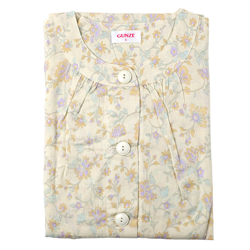 パジャマ レディース 長袖 長パンツ 綿100 楊柳 グンゼ S M L 涼しい 夏用 前開き 入院 介護 大きめボタン 前あき 婦人 寝巻き 上下セット 柔らかい 通気性 涼感素材 快適 ルームウェア 女性用 ギフト プレゼント 楊柳生地 夏パジャマ (送料無料)