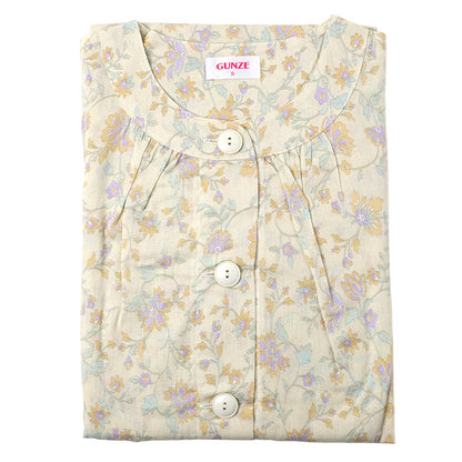 パジャマ レディース 長袖 長パンツ 綿100 楊柳 グンゼ S M L 涼しい 夏用 前開き 入院 介護 大きめボタン 前あき 婦人 寝巻き 上下セット 柔らかい 通気性 涼感素材 快適 ルームウェア 女性用 ギフト プレゼント 楊柳生地 夏パジャマ (送料無料)