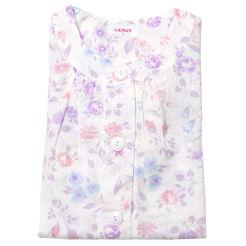 パジャマ レディース 長袖 長パンツ 綿100 楊柳 グンゼ S M L 涼しい 夏用 前開き 入院 介護 大きめボタン 前あき 婦人 寝巻き 上下セット 柔らかい 通気性 涼感素材 快適 ルームウェア 女性用 ギフト プレゼント 楊柳生地 夏パジャマ (送料無料)