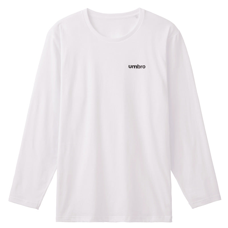アンブロ UMBRO Tシャツ メンズ 長袖 クルーネック 本体綿100% コットン 天竺編み M L LL ワンポイント ロゴ ロンT ロングTシャツ ロングスリーブシャツ インナー 肌着 丸首 スポーツウェア カジュアル シンプル 普段着 部屋着 重ね着 春秋冬