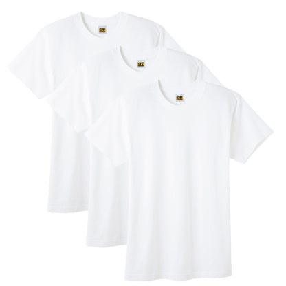 綿100% クルーネック Tシャツ 3枚組 メンズ 半袖 丸首 インナーシャツ 脇縫いなし M L LL 天竺 肌着 コットン パックT 3P 無地 シンプル ベーシック 洗い替え まとめ買い 紳士 下着 男性用インナー G.T.HAWKINS GTホーキンス ホーキンス グンゼ