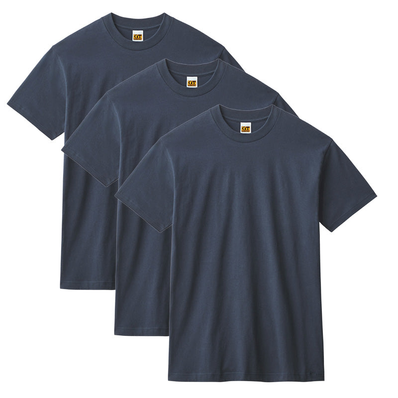 綿100% クルーネック Tシャツ 3枚組 メンズ 半袖 丸首 インナーシャツ 脇縫いなし M L LL 天竺 肌着 コットン パックT 3P 無地 シンプル ベーシック 洗い替え まとめ買い 紳士 下着 男性用インナー G.T.HAWKINS GTホーキンス ホーキンス グンゼ