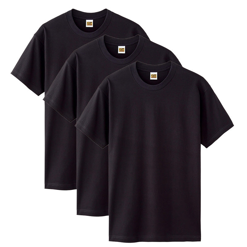 綿100% クルーネック Tシャツ 3枚組 メンズ 半袖 丸首 インナーシャツ 脇縫いなし M L LL 天竺 肌着 コットン パックT 3P 無地 シンプル ベーシック 洗い替え まとめ買い 紳士 下着 男性用インナー G.T.HAWKINS GTホーキンス ホーキンス グンゼ
