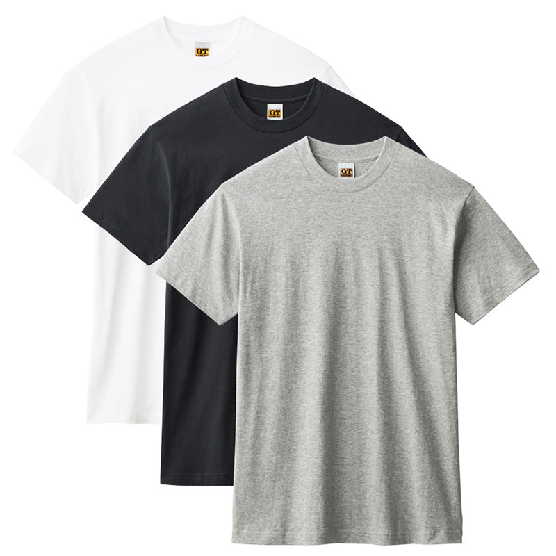 綿100% クルーネック Tシャツ 3枚組 メンズ 半袖 丸首 インナーシャツ 脇縫いなし M L LL 天竺 肌着 コットン パックT 3P 無地 シンプル ベーシック 洗い替え まとめ買い 紳士 下着 男性用インナー G.T.HAWKINS GTホーキンス ホーキンス グンゼ