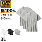 綿100% Vネック Tシャツ 3枚組 メンズ 半袖 インナーシャツ 脇縫いなし 大きいサイズ 3L 天竺 肌着 V首 コットン パックT 3P 無地 シンプル ベーシック 通年 洗い替え まとめ買い 紳士 下着 男性用インナー G.T.HAWKINS GTホーキンス ホーキンス