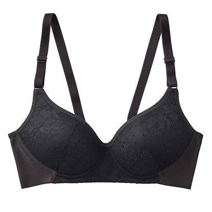ノンワイヤーブラジャー レディース 肌側綿100％ KIREILABO Fitte M L LL 綿混 オーガニックコットン レース 3/4カップ ストラップ調節可能 背中すっきり アンダーゴムなし 洗濯タグなし 締め付けにくい ブラ 下着 グンゼ キレイラボ ワイヤレス