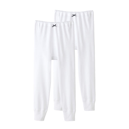 グンゼ 肌着 子供 女の子 スパッツ 2枚組 100 110 120 130 140 150 cm 綿100％ コットン キッズ 9分丈ボトム 厚手 白 インナー GUNZE (在庫限り)