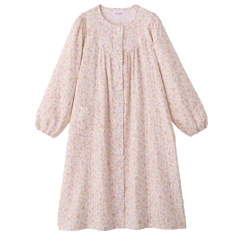 ネグリジェ グンゼ パジャマ レディース 綿100 長袖 M L LL gunze 綿100% ダブルガーゼ 女性 さらさら 薄手 寝巻き 花柄 ナイトウェア ホームウェア ルームウェア 母の日 敬老の日 (送料無料)