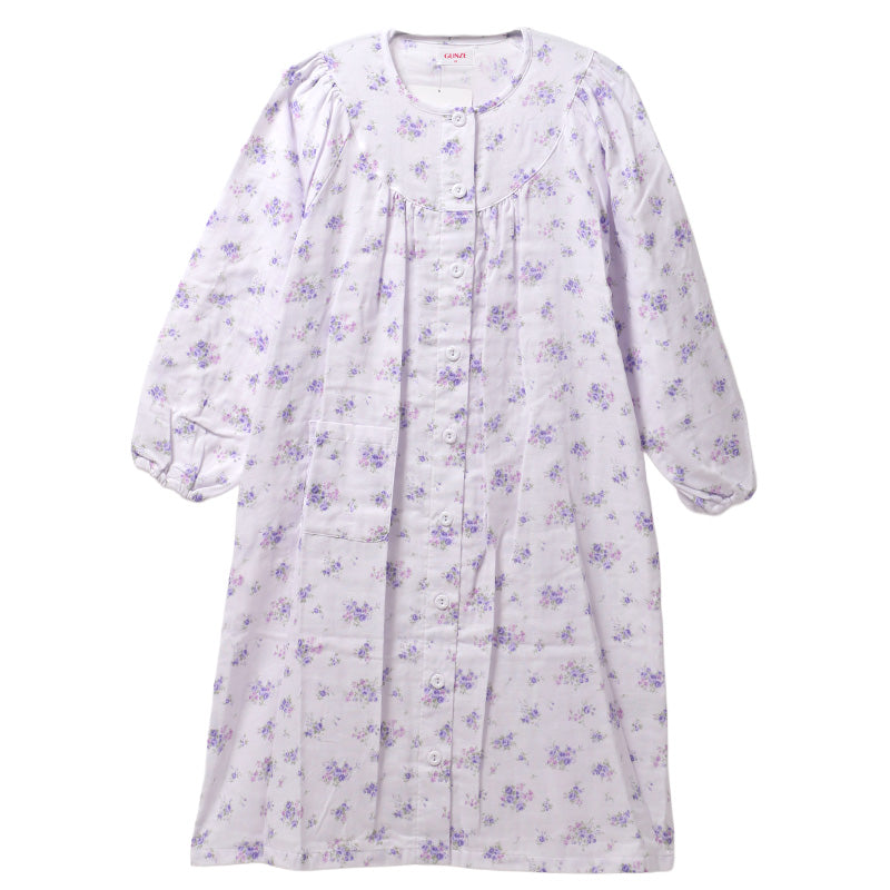 ネグリジェ グンゼ パジャマ レディース 綿100 長袖 M L LL gunze 綿100% ダブルガーゼ 女性 さらさら 薄手 寝巻き 花柄 ナイトウェア ホームウェア ルームウェア 母の日 敬老の日 (送料無料)