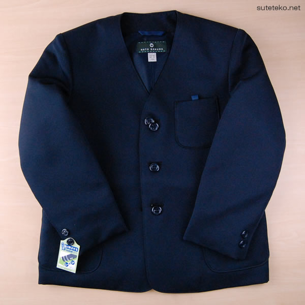 小学生 女子 制服 上下セット スカート 紺 洗える 撥水 形態安定 16本車ヒダ A体 140cmA～160cmA 子供 小学校 女の子 学生服 丈夫 イートン 鳩サクラ (送料無料) (取寄せ)