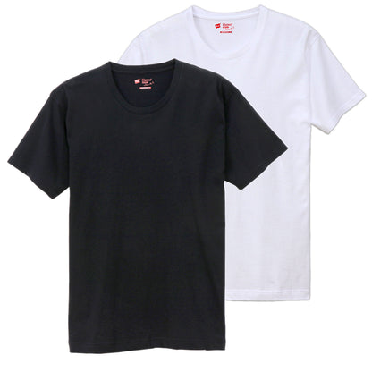ヘインズ Tシャツ メンズ 半袖 綿100% 2枚組 S～XL hanes インナー 綿 白 黒 インナーシャツ アンダーウェア 下着 肌着 2枚セット ジャパンフィット