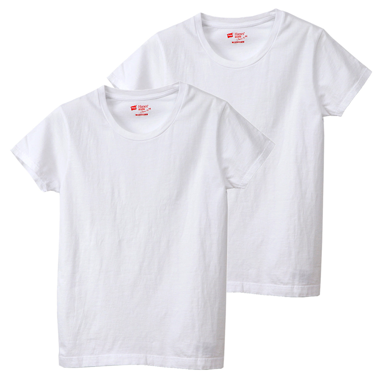 ヘインズ tシャツ レディース 半袖 綿100% ジャパンフィット 2枚組 M・L (Tシャツ 綿 無地 インナー シャツ クルーネック)