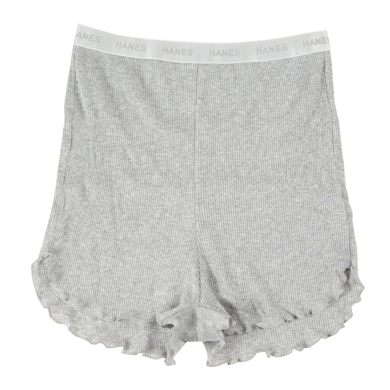 ヘインズ リブ ショートパンツ レディース 黒 グレー ピンク パンツ ルームウェア パジャマ 可愛い おしゃれ フリー hanes リブ生地 短パン ボトムス (在庫限り)