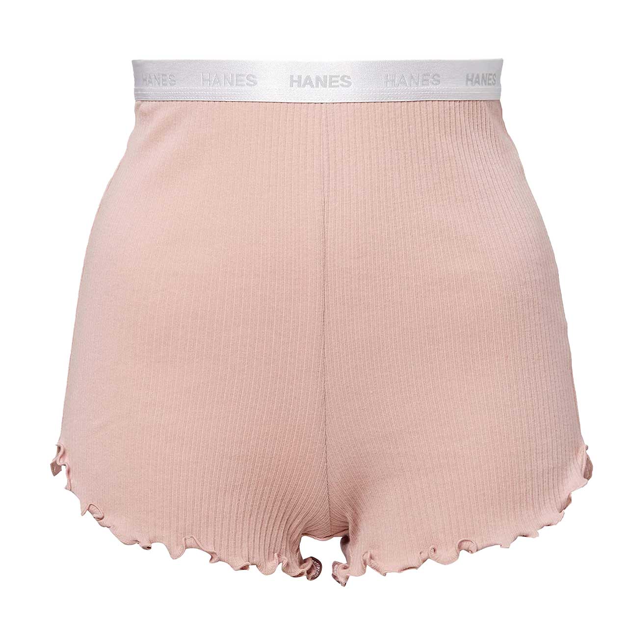 ヘインズ リブ ショートパンツ レディース 黒 グレー ピンク パンツ ルームウェア パジャマ 可愛い おしゃれ フリー hanes リブ生地 短パン ボトムス (在庫限り)