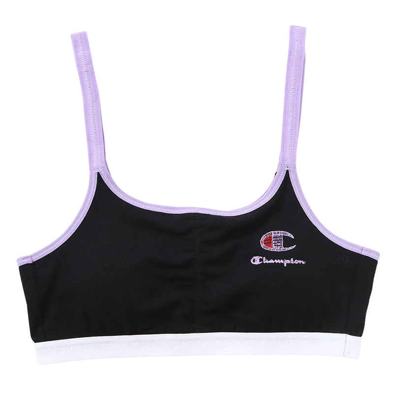 Champion ハーフトップ ダンス ジュニアブラ 140cm～160cm キッズ 子供 下着 女の子 女児 ジュニア ノンワイヤー ブラジャー スポーツブラ スポブラ チャンピオン カップ付き (在庫限り)