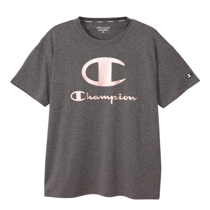 Champion Tシャツ レディース 半袖 婦人 ウエア シャツ トップス M L 吸汗 速乾 防臭 紫外線 ロゴ シンプル ジム (在庫限り)