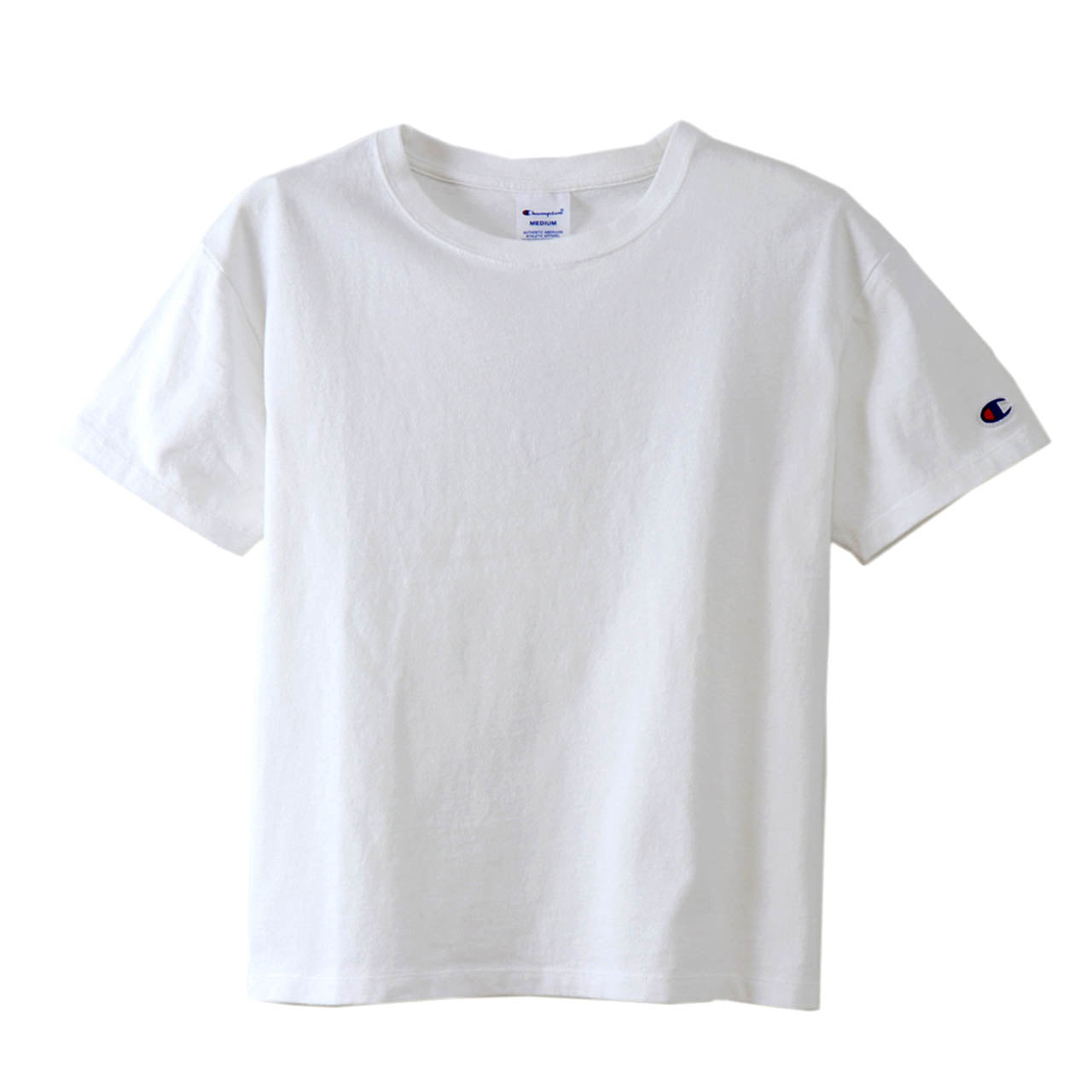 Champion レディース クルーネックTシャツ M・L (チャンピオン コットン100% 半袖 クルーネック) (在庫限り)