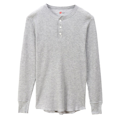 ヘインズ 長袖 メンズ サーマル シャツ インナー M～LL (下着 暖かい 秋 冬 hanes トップス クルーネック ヘンリーネック)