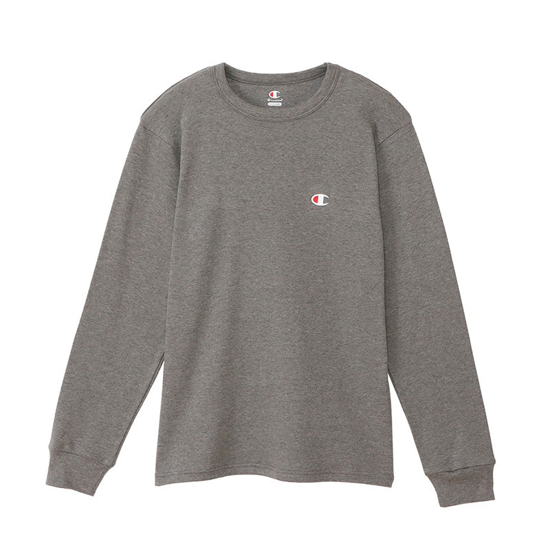 Champion 長袖 メンズ 微起毛 クルーネック ロングスリーブ シャツ ルームウェア 部屋着 M L LL チャンピオン 丸首 秋 冬 トップス 綿混 丈夫 抗菌 防臭 吸汗 速乾