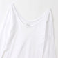 ヘインズ インナー レディース 長袖 シャツ 襟ぐり 広め フリーサイズ (下着 tシャツ 9分袖 白 黒 無地 綿混 コットン ストレッチ hanes) (在庫限り)
