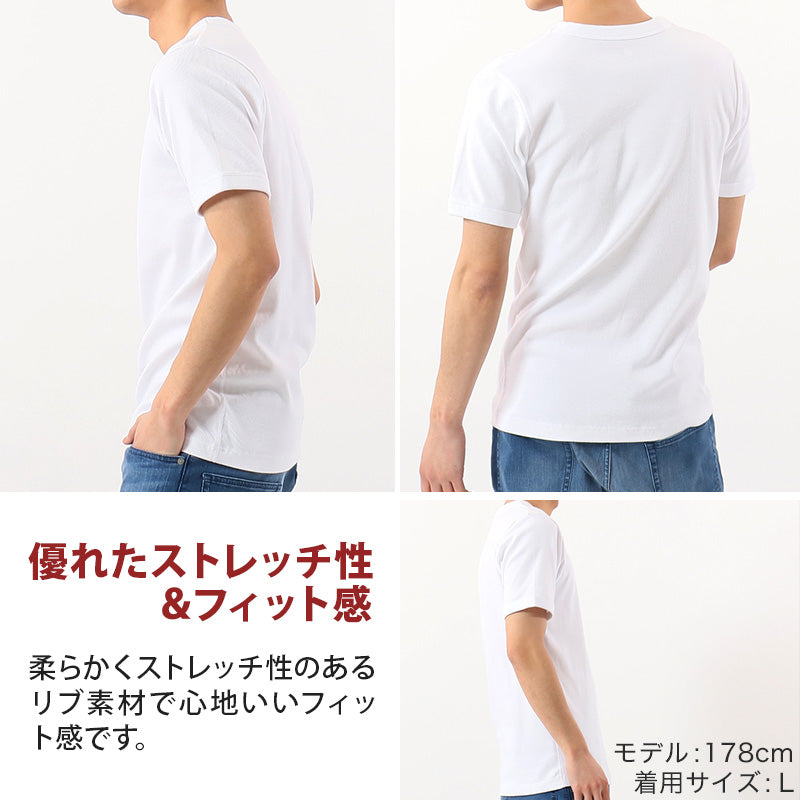 ヘインズ BEEFY-T ビーフィー リブTシャツ S～XL (Hanes tシャツ メンズ 無地 肌着 半袖 下着 綿 コットン インナー 男性 hanes S M L XL)