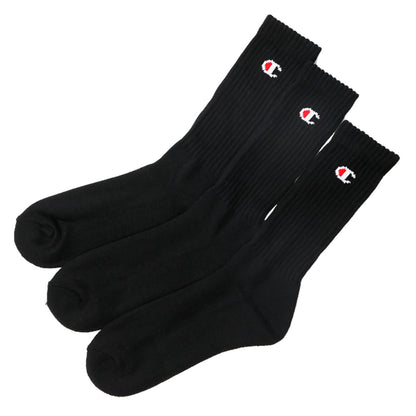 Champion ハーフパイル フルレングスソックス 3足セット S：23-25cm～L：27-29cm (チャンピオン セット 丈夫 厚手 厚地 綿 ワンポイント スポーツ ガテン Champion)