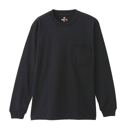 ヘインズ ビーフィー ロンT メンズ tシャツ ポケット 長袖 S～XL Hanes BEEFY-T トップス 綿100% クルーネック ロングスリーブ 男性 丈夫 無地 パックT