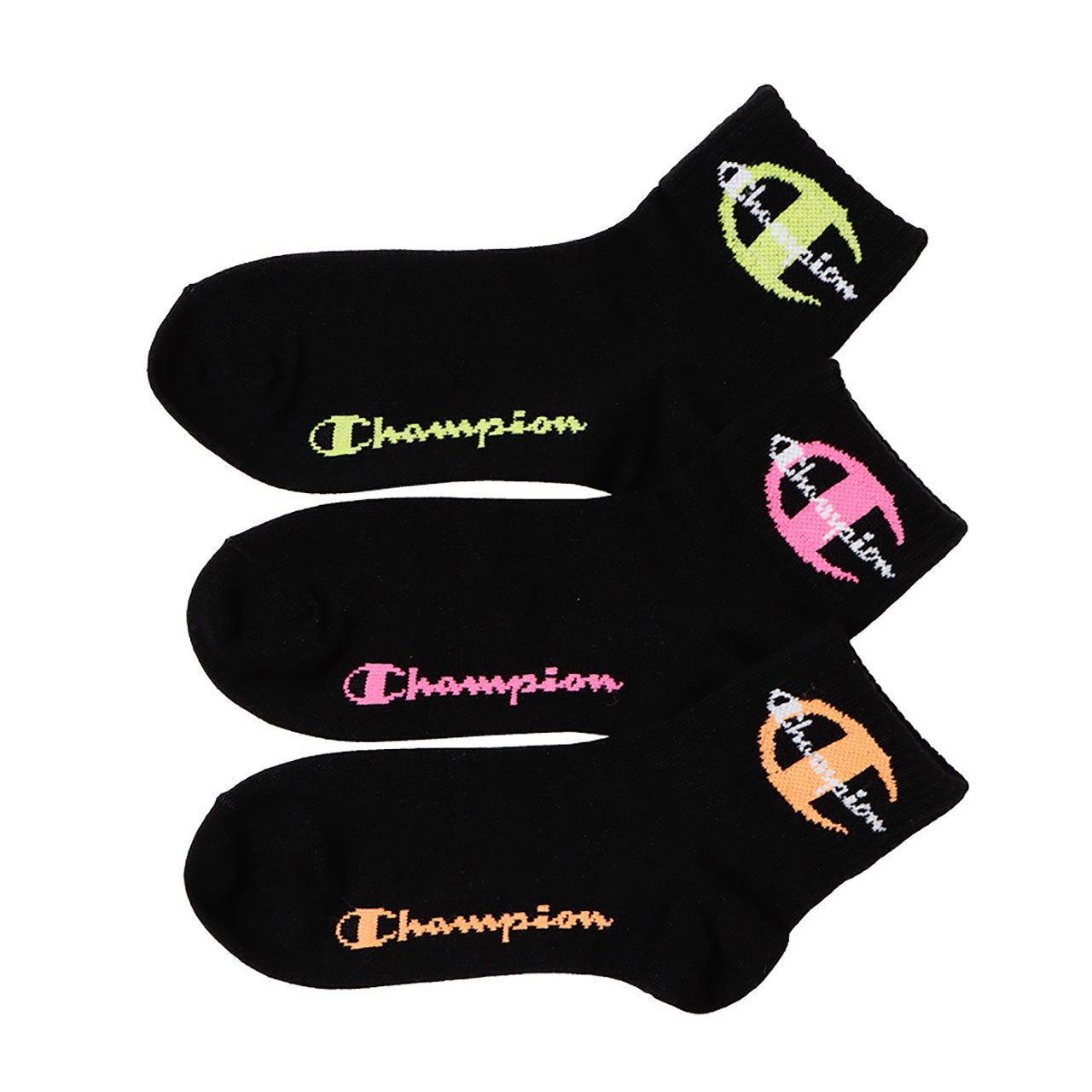 チャンピオン 靴下 キッズ ソックス 3足 セット ショート ジュニア 男の子 女の子 スポーツ ロゴ 19-24cm (champion まとめ買い スニーカーソックス ワンポイント 綿素材 子供 男子 女子 ジュニア)