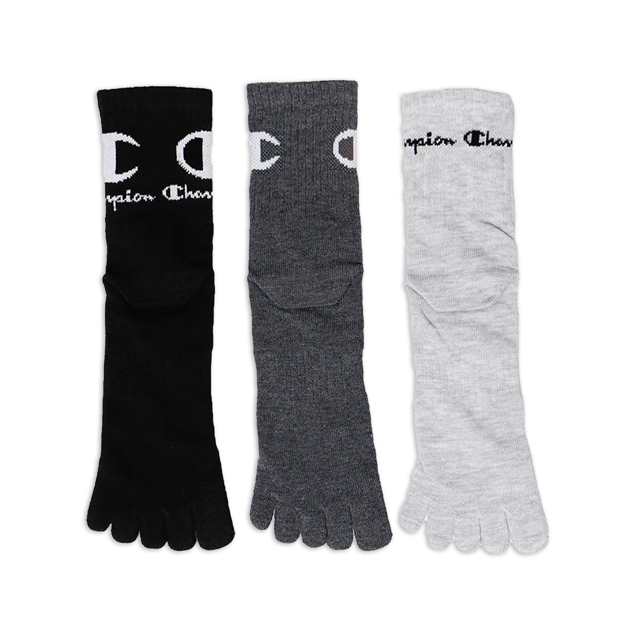 チャンピオン 5本指ロークルーソックス 3足組 25-27cm (Champion 五本指 靴下 ソックス ショートソックス クルーソックス メンズ) (在庫限り)