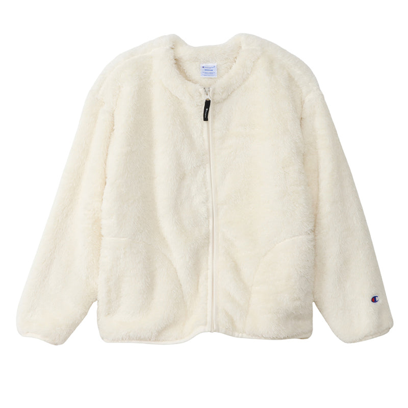 Champion チャンピオン レディース フリースジャケット シェルパフリース ボア ジップアップ ラウンドネック 丸首 リラックスフィット 軽量 M・L 保温 ふわふわ もこもこ アウター ブルゾン 秋冬 防寒 カジュアル 普段着 お出かけ ルームウェア