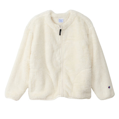 Champion チャンピオン レディース フリースジャケット シェルパフリース ボア ジップアップ ラウンドネック 丸首 リラックスフィット 軽量 M・L 保温 ふわふわ もこもこ アウター ブルゾン 秋冬 防寒 カジュアル 普段着 お出かけ ルームウェア