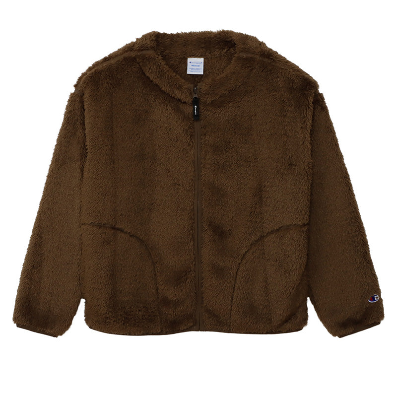 Champion チャンピオン レディース フリースジャケット シェルパフリース ボア ジップアップ ラウンドネック 丸首 リラックスフィット 軽量 M・L 保温 ふわふわ もこもこ アウター ブルゾン 秋冬 防寒 カジュアル 普段着 お出かけ ルームウェア