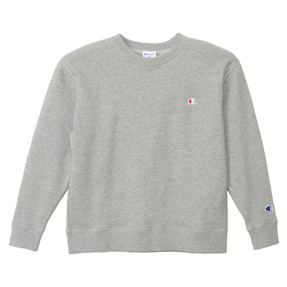 Champion チャンピオン キッズ スウェット トレーナー 綿100% 裏毛 クルーネック 丸首 長袖 フレンチテリー ロゴ刺繍 ワンポイント 子供 子ども ジュニア 男の子 女の子 100cm～160cm ユニセックス トップス 通学 普段着 部屋着 ルームウェア 春 秋
