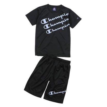 チャンピオン Tシャツ パンツ 上下 セットアップ キッズ 男の子 こども スポーツウェア トレーニングウェア ロゴ ブランド 黒 紺色 白 赤 130cm～160cm champion 130 140 150 160 トップス ボトムス ボーイズ 子供 子ども (在庫限り)
