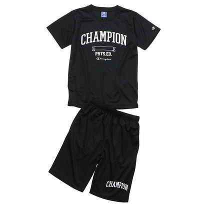 チャンピオン Tシャツ パンツ 上下 セットアップ キッズ 男の子 こども スポーツウェア トレーニングウェア ロゴ ブランド 黒 紺色 白 赤 130cm～160cm champion 130 140 150 160 トップス ボトムス ボーイズ 子供 子ども (在庫限り)