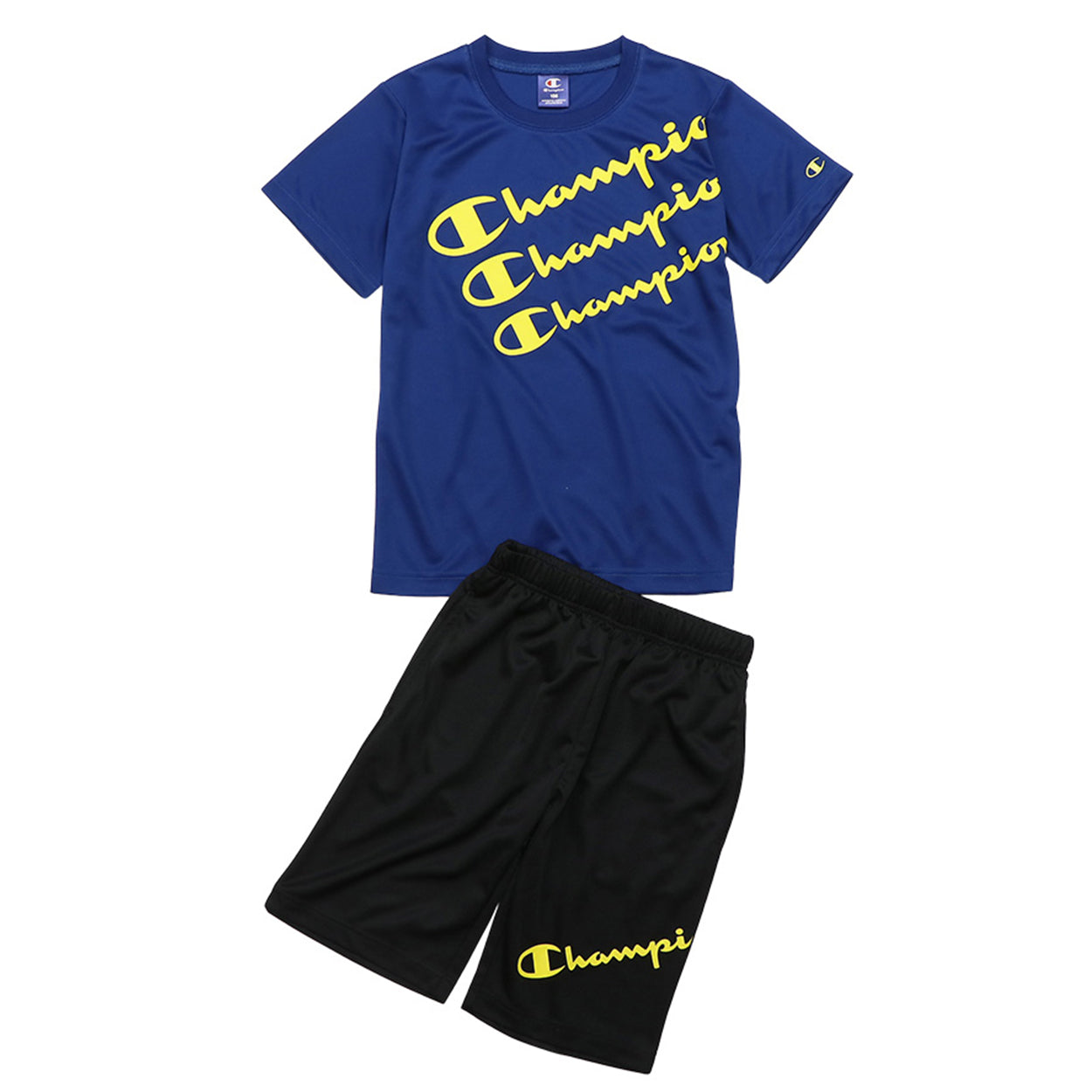 チャンピオン Tシャツ パンツ 上下 セットアップ キッズ 男の子 こども スポーツウェア トレーニングウェア ロゴ ブランド 黒 紺色 白 赤 130cm～160cm champion 130 140 150 160 トップス ボトムス ボーイズ 子供 子ども (在庫限り)