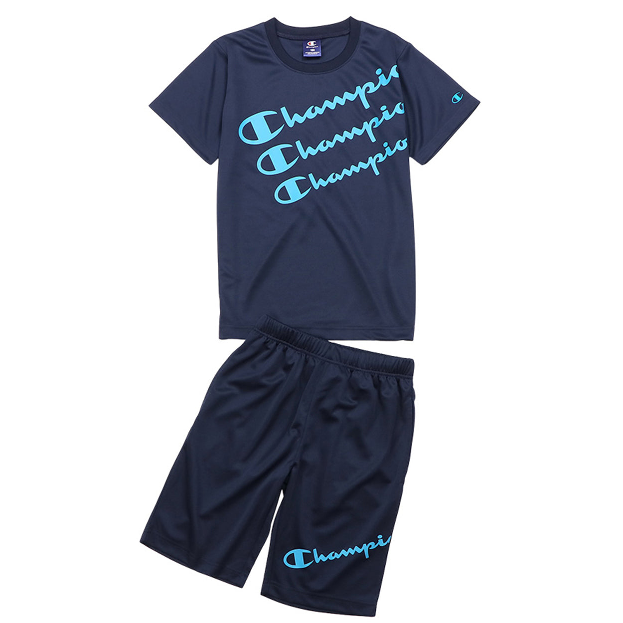 チャンピオン Tシャツ パンツ 上下 セットアップ キッズ 男の子 こども スポーツウェア トレーニングウェア ロゴ ブランド 黒 紺色 白 赤 130cm～160cm champion 130 140 150 160 トップス ボトムス ボーイズ 子供 子ども (在庫限り)
