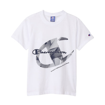 チャンピオン Tシャツ キッズ ジュニア 半袖 スポーツ 綿 コットン ロゴ ブランド スポーツウェア 黒 青 白 130cm～160cm (champion 130 140 150 160 トップス ボーイズ こども 男の子 女の子) (在庫限り)