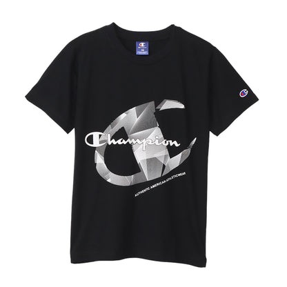 チャンピオン Tシャツ キッズ ジュニア 半袖 スポーツ 綿 コットン ロゴ ブランド スポーツウェア 黒 青 白 130cm～160cm (champion 130 140 150 160 トップス ボーイズ こども 男の子 女の子) (在庫限り)